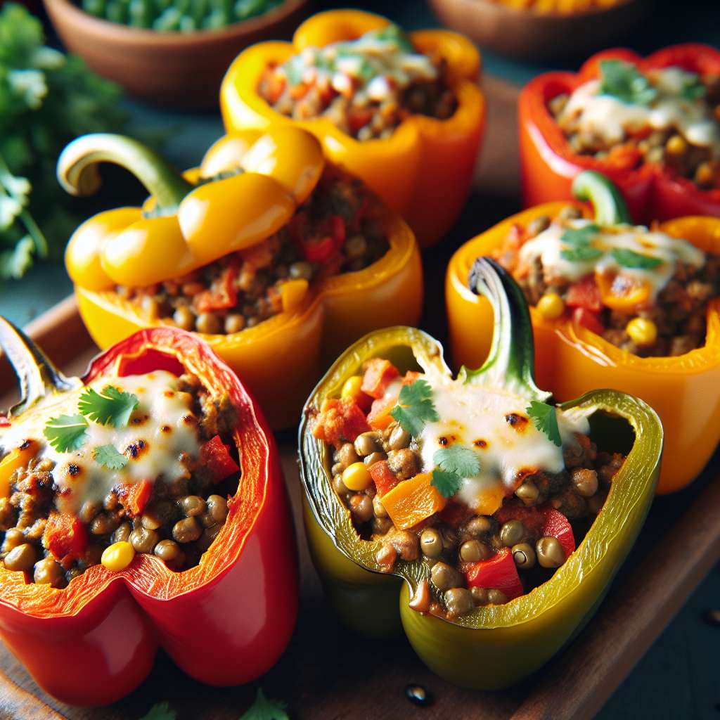 Mexican Lentil Stuffed Peppers