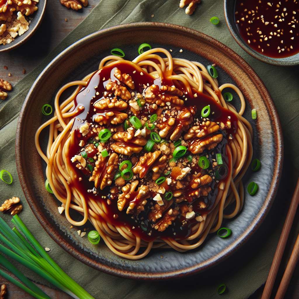 Hearty Hoisin Walnut Noodles