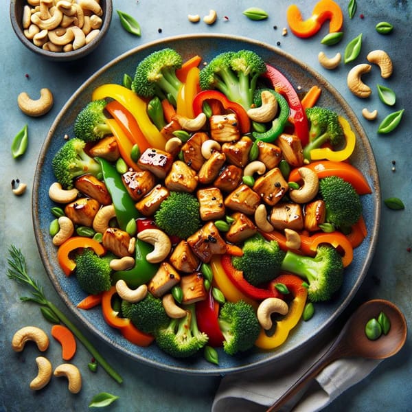 Vegan Cashew Chicken Stir-Fry